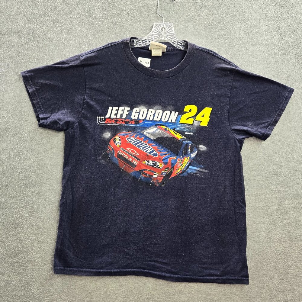 VINTAGE Jeff Gordon Men Shirt‎ Large Blue Nascar Sprint Cup Series 2008 Y2K Tee